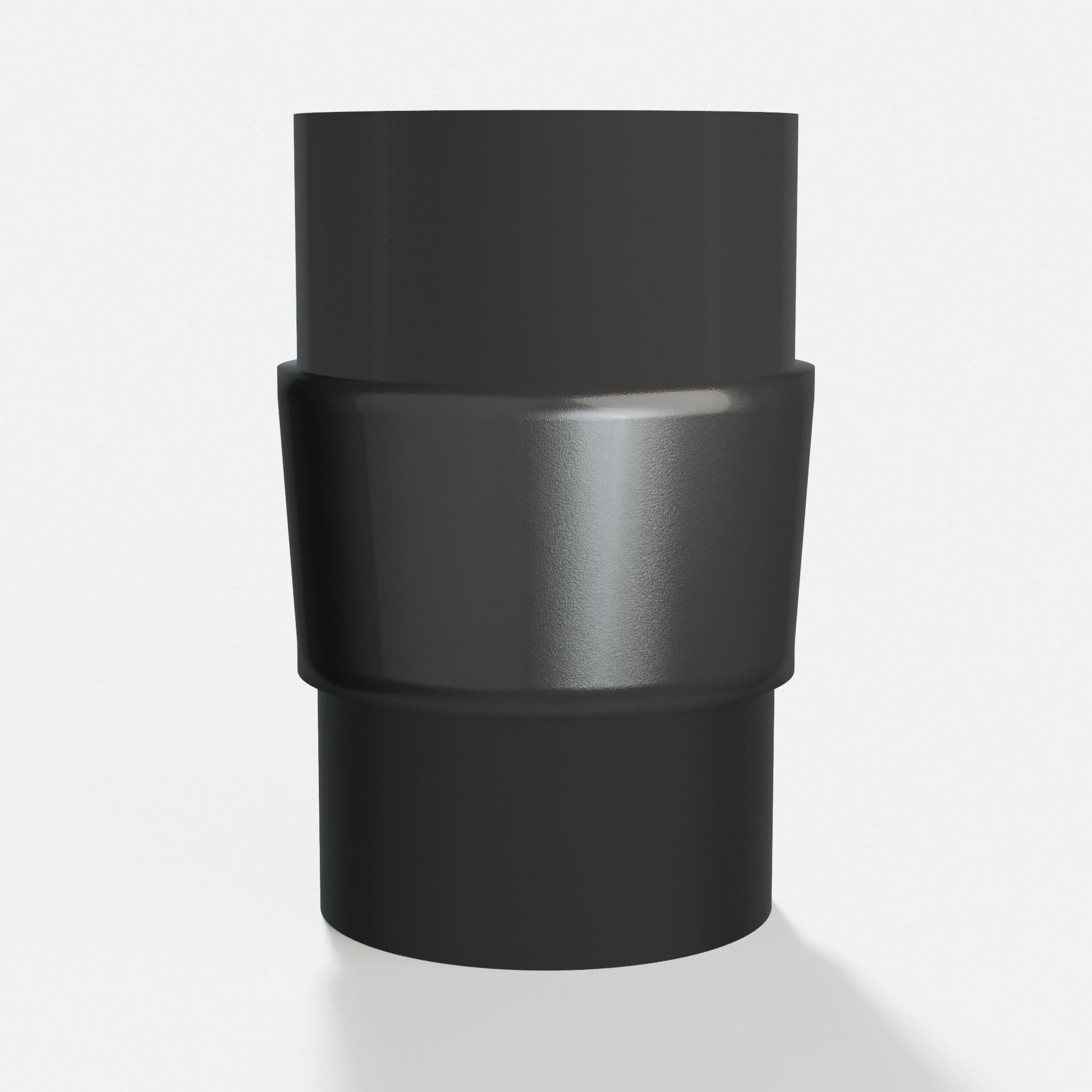 PETG adapter from 50.8 mm Bauer port to Vacmaster VBV1210 47.6 mm, three quarter view